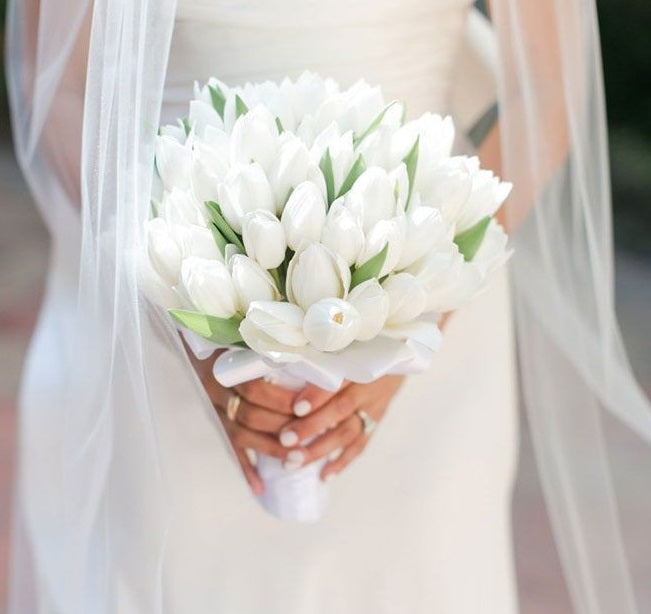 Bridal Bouquet - White Tulips