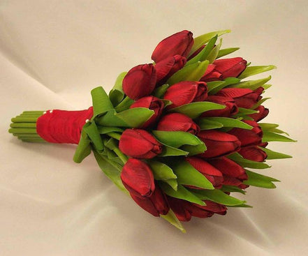 Bridal Bouquet - Red Tulips