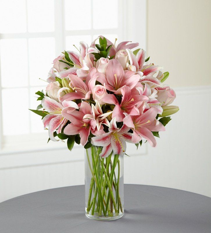 Lilies in Glass Vase