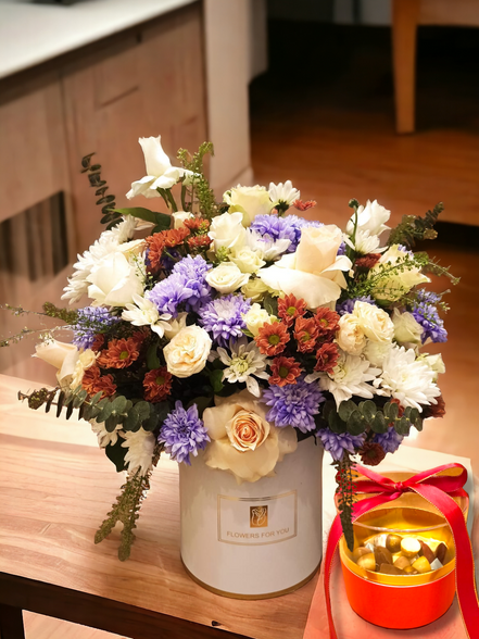 Belgian Chocolates and Flowers Bouquet