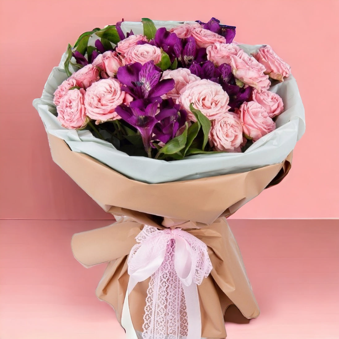 Pink and Purple Flowers Bouquet
