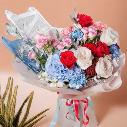 Hydrangeas and Roses