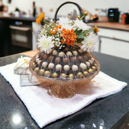 Belgian Chocolates with Fresh Flowers Topping