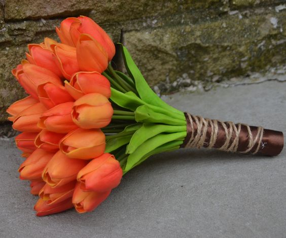Bridal Bouquets - Orange Tulips